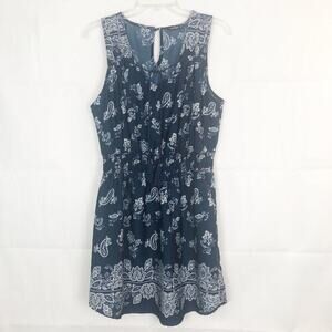 Indulge Sleeveless Blue Floral Midi Dress